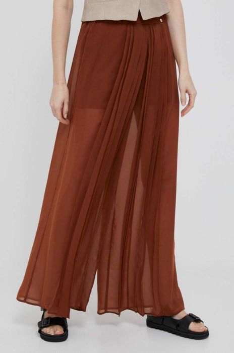 Штани Pennyblack жіночі колір коричневий широке висока посадка (3213313) Штани Pennyblack жіночі колір коричневий широке висока посадка (3213313)