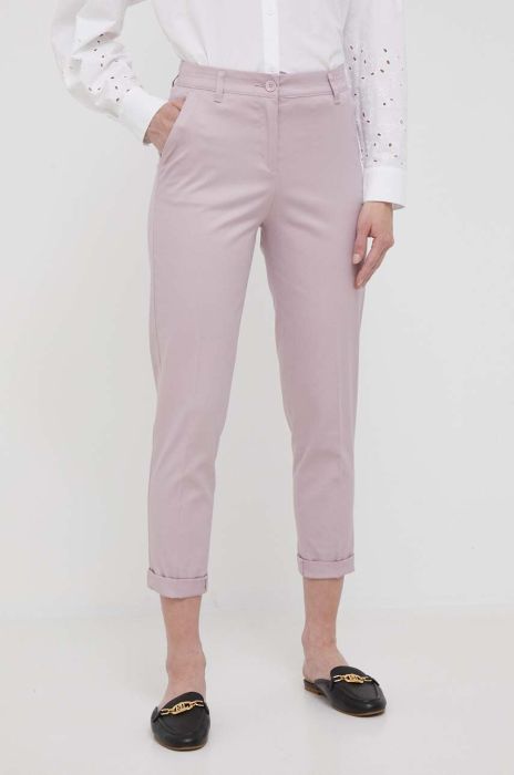 Штани Sisley жіночі колір рожевий фасон сигарети висока посадка (3282758) Штани Sisley жіночі колір рожевий фасон сигарети висока посадка (3282758)