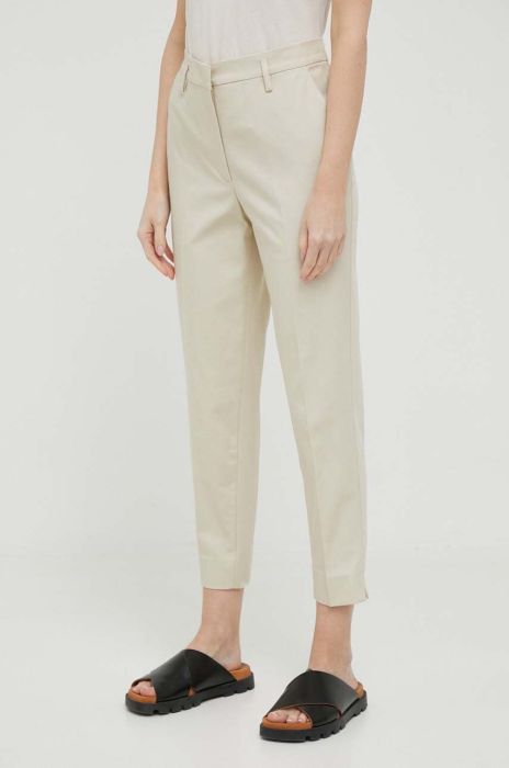 Штани Sisley жіночі колір бежевий фасон сигарети висока посадка (3279530) Штани Sisley жіночі колір бежевий фасон сигарети висока посадка (3279530)