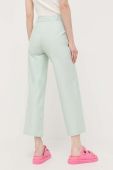 Штани Max Mara Leisure жіночі колір зелений пряме висока посадка Штани Max Mara Leisure жіночі колір зелений пряме висока посадка