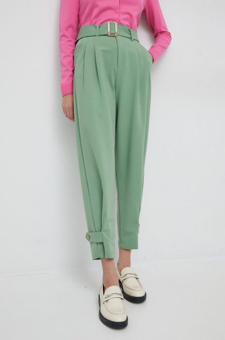 Штани United Colors of Benetton жіночі колір зелений пряме висока посадка (3071175) Штани United Colors of Benetton жіночі колір зелений пряме висока посадка (3071175)