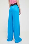 Штани HUGO жіночі широке висока посадка колір блакитний (3214230)