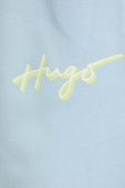 Бавовняні спортивні штани HUGO з принтом колір блакитний