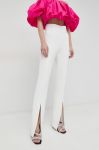 Штани Pinko жіночі колір білий пряме висока посадка