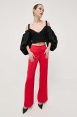 Штани Pinko жіночі колір червоний пряме висока посадка Штани Pinko жіночі колір червоний пряме висока посадка