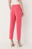 Штани BOSS жіночі колір рожевий пряме висока посадка Штани BOSS жіночі колір рожевий пряме висока посадка