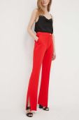 Штани Tommy Hilfiger жіночі колір червоний кльош висока посадка Штани Tommy Hilfiger жіночі колір червоний кльош висока посадка