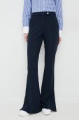 Штани Tommy Hilfiger жіночі колір синій кльош висока посадка Штани Tommy Hilfiger жіночі колір синій кльош висока посадка