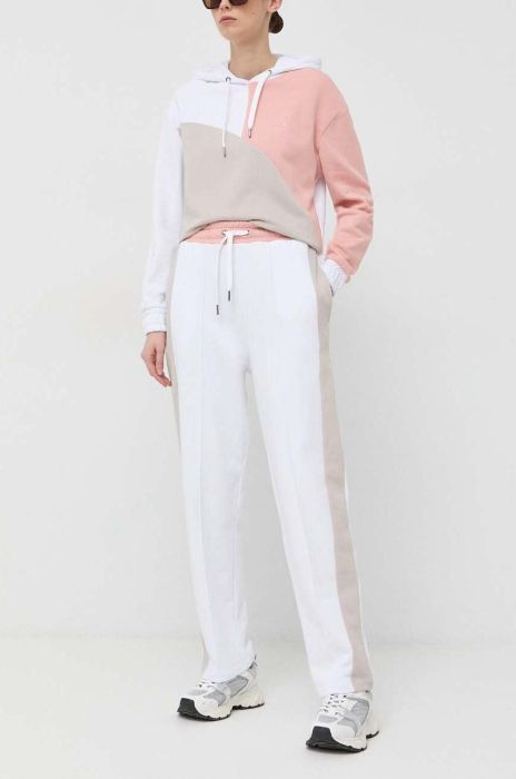 Бавовняні спортивні штани Armani Exchange колір білий з принтом Бавовняні спортивні штани Armani Exchange колір білий з принтом