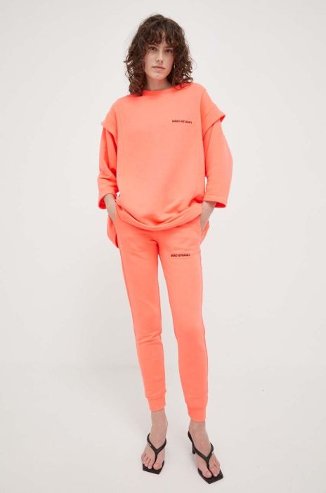 Бавовняні спортивні штани MMC STUDIO колір рожевий однотонні Бавовняні спортивні штани MMC STUDIO колір рожевий однотонні