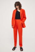 Штани Samsoe Samsoe жіночі колір помаранчевий пряме висока посадка Штани Samsoe Samsoe жіночі колір помаранчевий пряме висока посадка