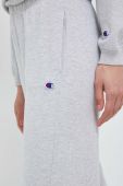 Бавовняні спортивні штани Champion колір сірий однотонні