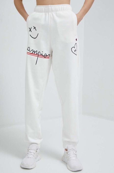 Спортивні штани Champion колір білий візерунок Спортивні штани Champion колір білий візерунок