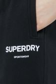 Бавовняні спортивні штани Superdry колір чорний з принтом (2988734)