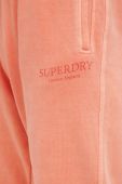 Бавовняні спортивні штани Superdry колір помаранчевий однотонні