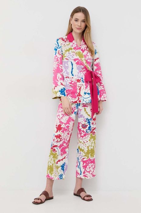 Штани MAX&Co. жіночі пряме висока посадка колір барвистий