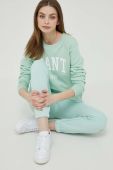 Спортивні штани Gant колір зелений однотонні Спортивні штани Gant колір зелений однотонні