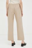 Штани з домішкою льону R?sum? колір бежевий широке висока посадка Штани з домішкою льону R?sum? колір бежевий широке висока посадка