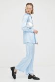 Штани R?sum? жіночі широке висока посадка колір блакитний Штани R?sum? жіночі широке висока посадка колір блакитний