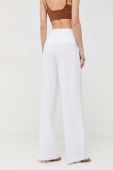 Штани MICHAEL Michael Kors жіночі колір білий пряме висока посадка Штани MICHAEL Michael Kors жіночі колір білий пряме висока посадка