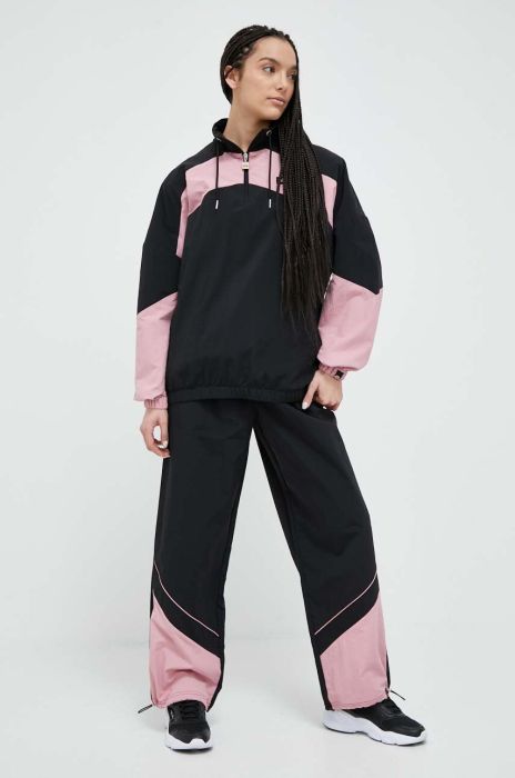 Штани Ellesse жіночі колір чорний широке висока посадка