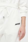 Бавовняні спортивні штани Miss Sixty колір білий з аплікацією Бавовняні спортивні штани Miss Sixty колір білий з аплікацією
