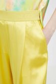 Штани Stine Goya жіночі колір жовтий широкі висока посадка Штани Stine Goya жіночі колір жовтий широкі висока посадка