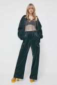 Штани Stine Goya жіночі колір зелений широке висока посадка Штани Stine Goya жіночі колір зелений широке висока посадка