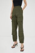 Штани Gestuz жіночі колір зелений висока посадка Штани Gestuz жіночі колір зелений висока посадка