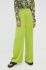Штани Gestuz Nilia жіночі колір зелений широкі висока посадка