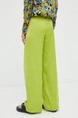 Штани Gestuz Nilia жіночі колір зелений широкі висока посадка Штани Gestuz Nilia жіночі колір зелений широкі висока посадка