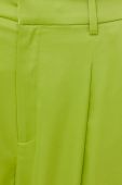 Штани Gestuz Nilia жіночі колір зелений широкі висока посадка Штани Gestuz Nilia жіночі колір зелений широкі висока посадка