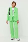 Штани Karl Lagerfeld жіночі колір зелений пряме висока посадка