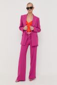 Штани Patrizia Pepe жіночі колір рожевий пряме висока посадка (3205082)