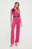 Штани Patrizia Pepe жіночі колір рожевий широке висока посадка Штани Patrizia Pepe жіночі колір рожевий широке висока посадка
