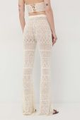 Штани Patrizia Pepe жіночі колір бежевий кльош висока посадка (3104228) Штани Patrizia Pepe жіночі колір бежевий кльош висока посадка (3104228)