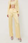 Штани Patrizia Pepe жіночі колір жовтий пряме висока посадка