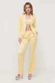 Штани Patrizia Pepe жіночі колір жовтий пряме висока посадка