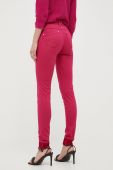 Штани Morgan жіночі колір рожевий облягаюче середня посадка