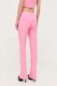 Штани Morgan жіночі колір рожевий пряме середня посадка