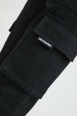 Бавовняні штани Sixth June колір чорний фасон cargo висока посадка