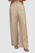 Штани AllSaints жіночі колір бежевий широке висока посадка Штани AllSaints жіночі колір бежевий широке висока посадка