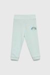 Дитячі бавовняні штани Guess колір бірюзовий однотонні (2911541) Дитячі бавовняні штани Guess колір бірюзовий однотонні (2911541)