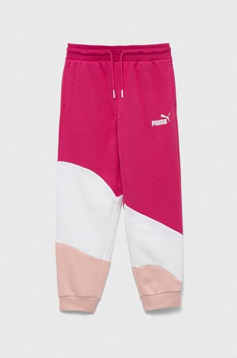 Дитячі спортивні штани Puma PUMA POWER Cat High Waist Pants TR G колір рожевий візерунок Дитячі спортивні штани Puma PUMA POWER Cat High Waist Pants TR G колір рожевий візерунок