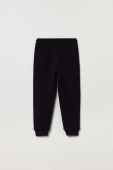 Дитячі бавовняні штани OVS колір чорний однотонні