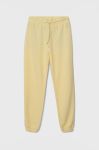 Дитячі бавовняні штани United Colors of Benetton колір жовтий однотонні (3391753) Дитячі бавовняні штани United Colors of Benetton колір жовтий однотонні (3391753)