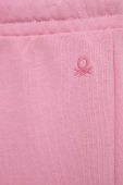 Дитячі бавовняні штани United Colors of Benetton колір рожевий однотонні (2980189)