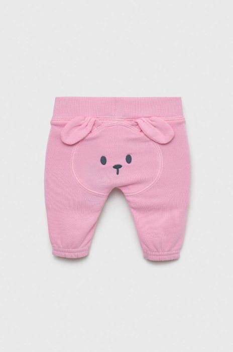 Дитячі бавовняні штанці United Colors of Benetton колір рожевий однотонні (2980208) Дитячі бавовняні штанці United Colors of Benetton колір рожевий однотонні (2980208)