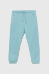 Дитячі бавовняні штани United Colors of Benetton однотонні колір блакитний (2980240) Дитячі бавовняні штани United Colors of Benetton однотонні колір блакитний (2980240)
