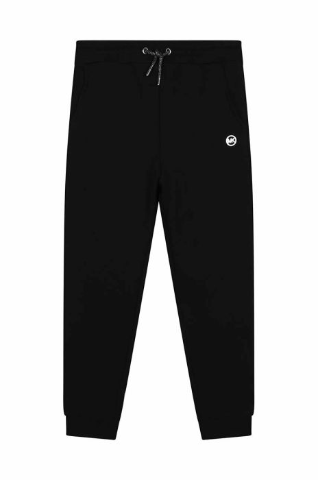 Дитячі бавовняні штани Michael Kors колір чорний однотонні